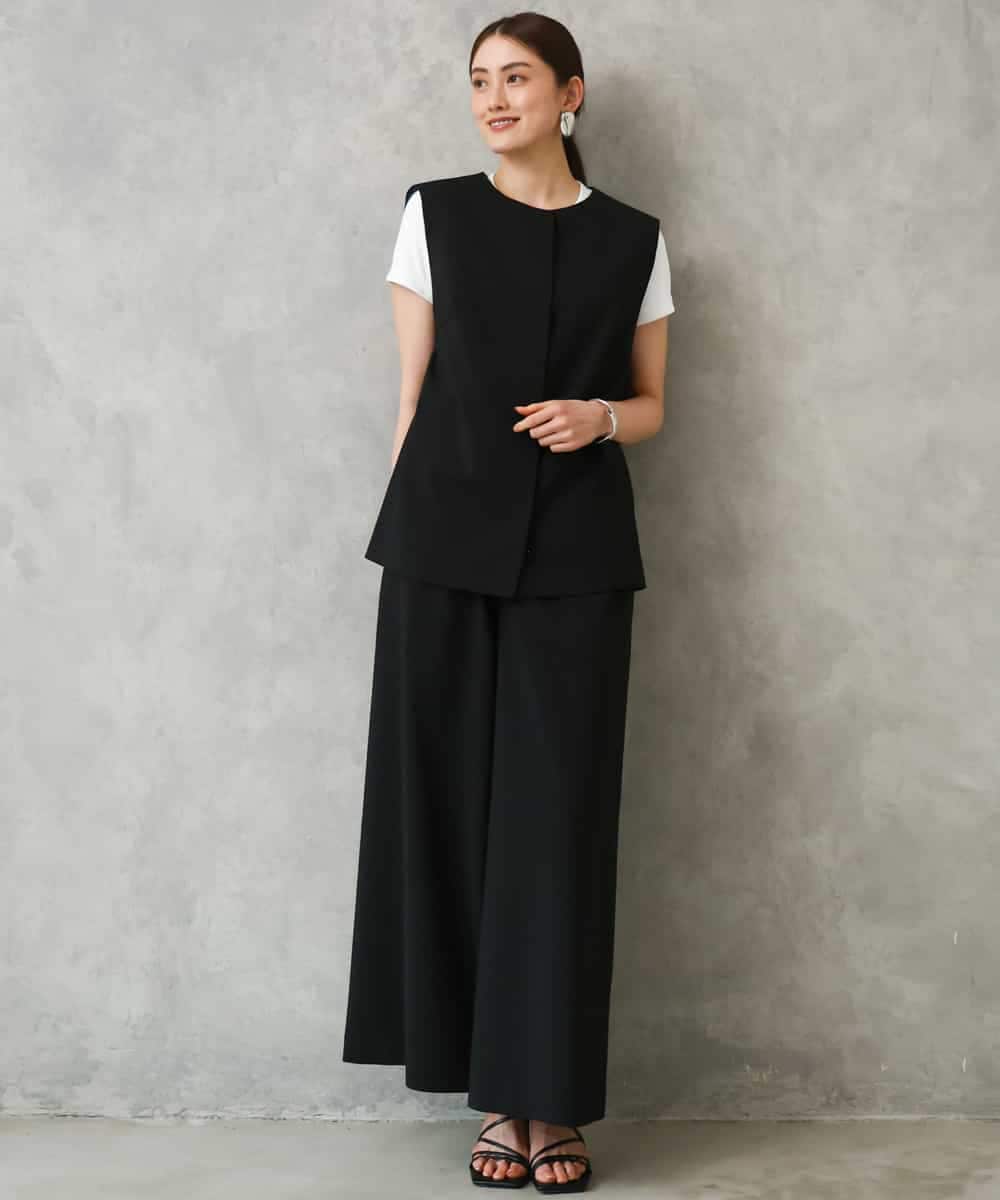 F6JGD13330 MICHEL KLEIN(小さいサイズ)(メゾン ドゥ サンク) [小さいサイズ][セットアップ対応]ノーカラージレ ブラック