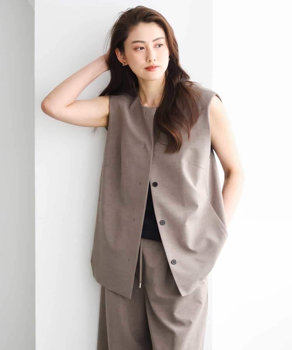 F6JGD13330 MICHEL KLEIN(小さいサイズ)(メゾン ドゥ サンク) [小さいサイズ][セットアップ対応]ノーカラージレ ブラック