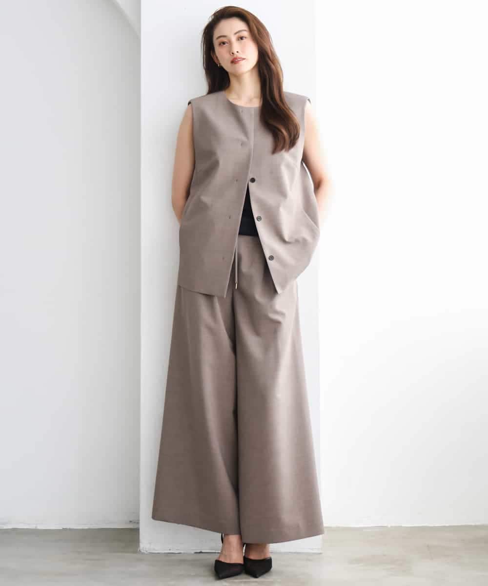 F6JGD13330 MICHEL KLEIN(小さいサイズ)(メゾン ドゥ サンク) [小さいサイズ][セットアップ対応]ノーカラージレ ブラック