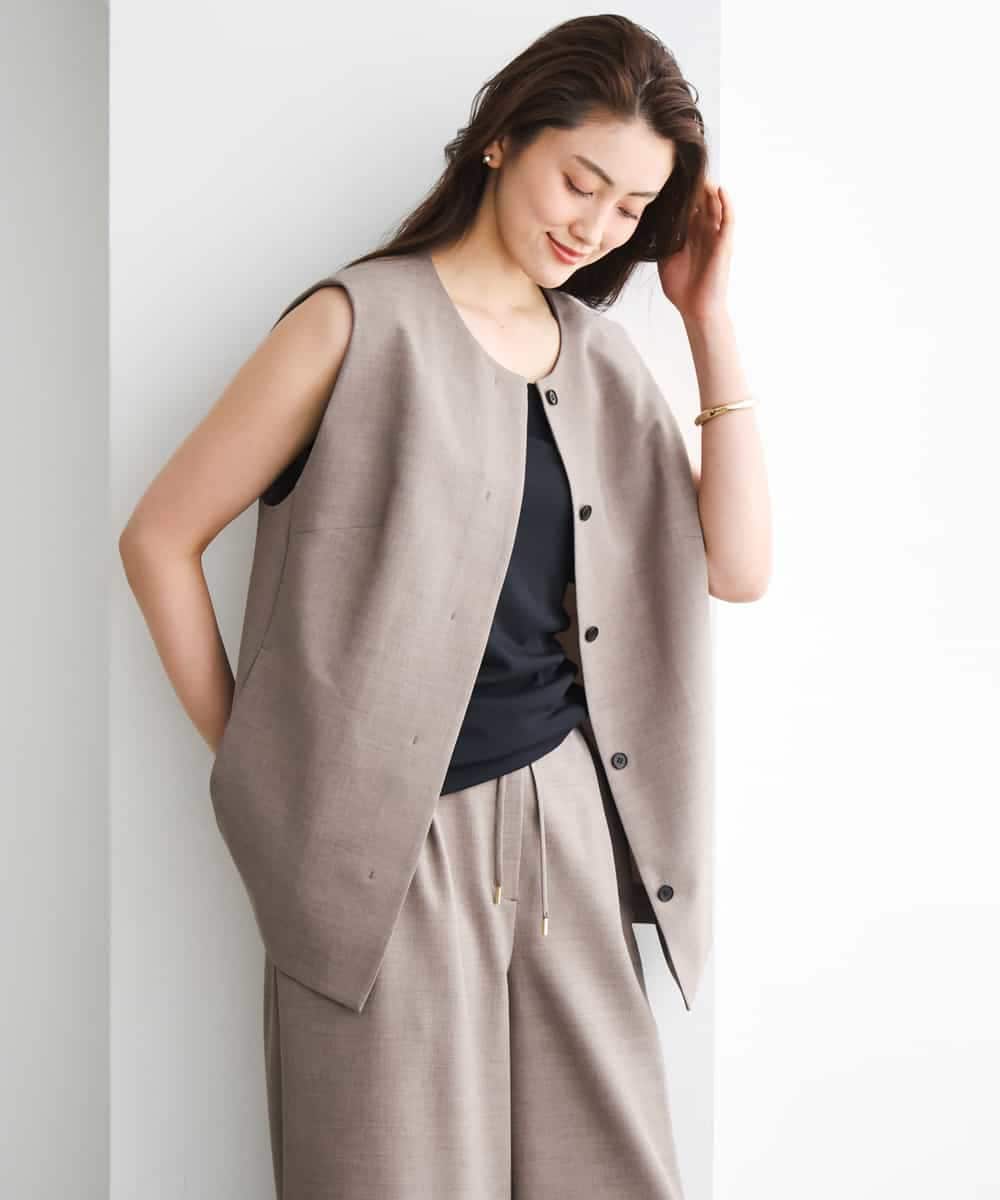 F6JGD13330 MICHEL KLEIN(小さいサイズ)(メゾン ドゥ サンク) [小さいサイズ][セットアップ対応]ノーカラージレ ブラック