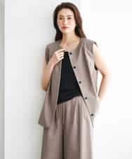 F6JGD13330 MICHEL KLEIN(小さいサイズ)(メゾン ドゥ サンク) [小さいサイズ][セットアップ対応]ノーカラージレ ブラック