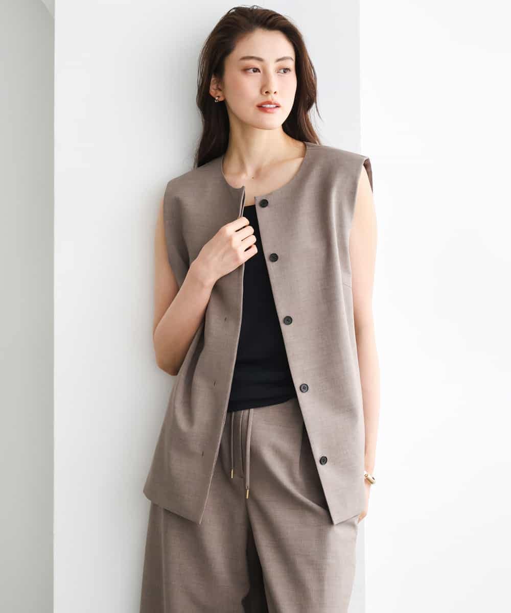 F6JGD13330 MICHEL KLEIN(小さいサイズ)(メゾン ドゥ サンク) [小さいサイズ][セットアップ対応]ノーカラージレ ブラック