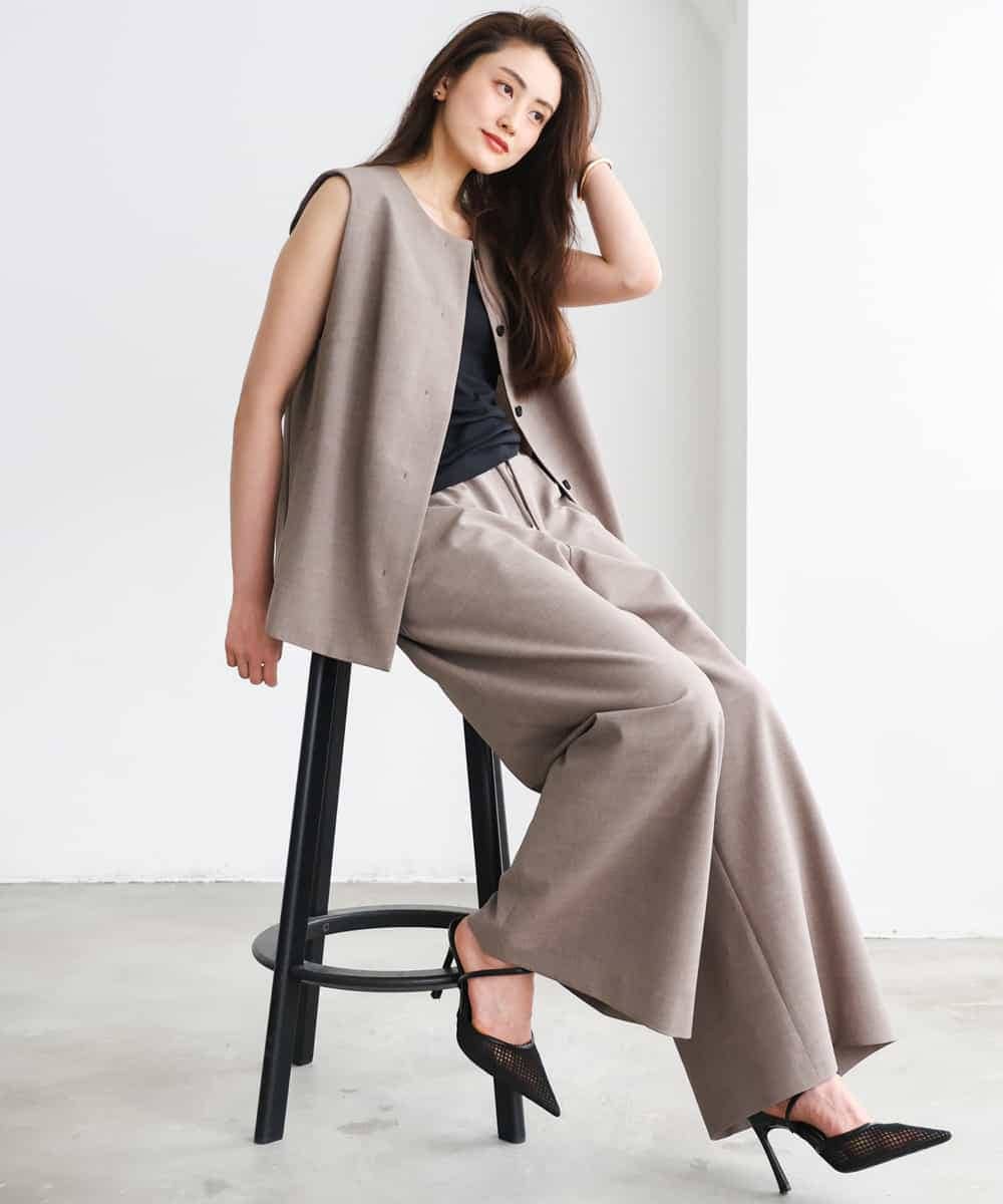 F6JGD13330 MICHEL KLEIN(小さいサイズ)(メゾン ドゥ サンク) [小さいサイズ][セットアップ対応]ノーカラージレ ブラック