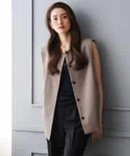 F6JGD13330 MICHEL KLEIN(小さいサイズ)(メゾン ドゥ サンク) [小さいサイズ][セットアップ対応]ノーカラージレ ブラック