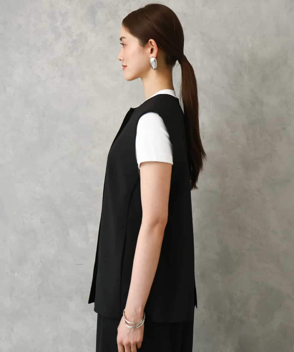 F6JGD13330 MICHEL KLEIN(小さいサイズ)(メゾン ドゥ サンク) [小さいサイズ][セットアップ対応]ノーカラージレ ブラック