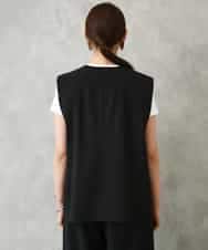 F6JGD13330 MICHEL KLEIN(小さいサイズ)(メゾン ドゥ サンク) [小さいサイズ][セットアップ対応]ノーカラージレ ブラック