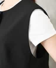 F6JGD13330 MICHEL KLEIN(小さいサイズ)(メゾン ドゥ サンク) [小さいサイズ][セットアップ対応]ノーカラージレ ブラック