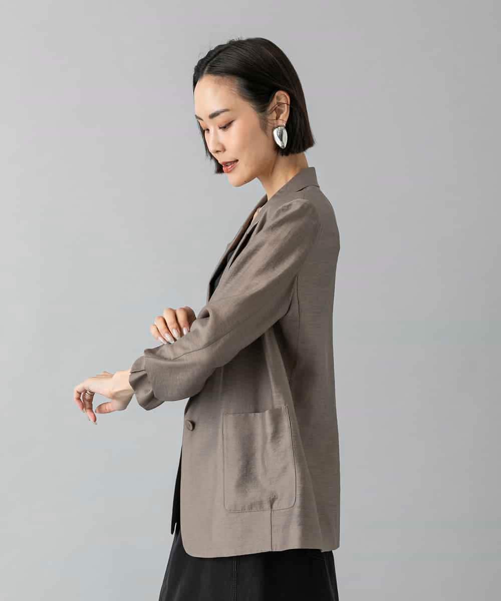F6JGD21330 MICHEL KLEIN(小さいサイズ)(メゾン ドゥ サンク) [小さいサイズ]リラクシ―テーラードジャケット ブラウン