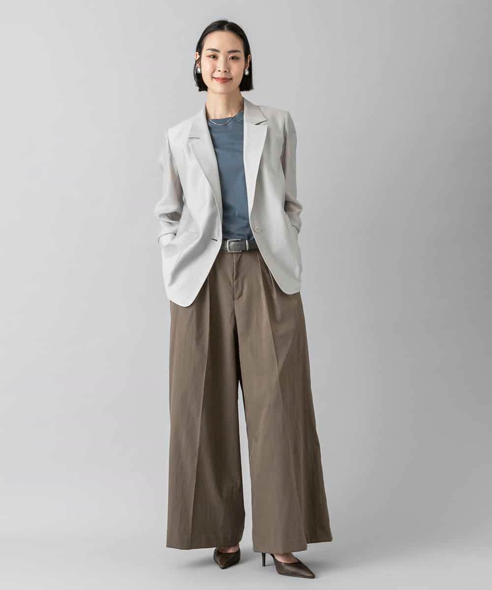 F6JGD21330 MICHEL KLEIN(小さいサイズ)(メゾン ドゥ サンク) [小さいサイズ]リラクシ―テーラードジャケット ブラウン