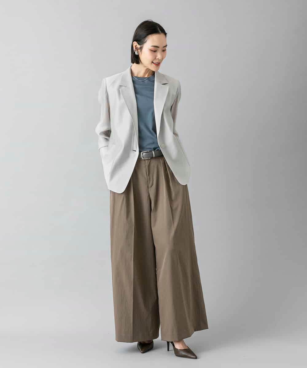 F6JGD21330 MICHEL KLEIN(小さいサイズ)(メゾン ドゥ サンク) [小さいサイズ]リラクシ―テーラードジャケット ブラウン