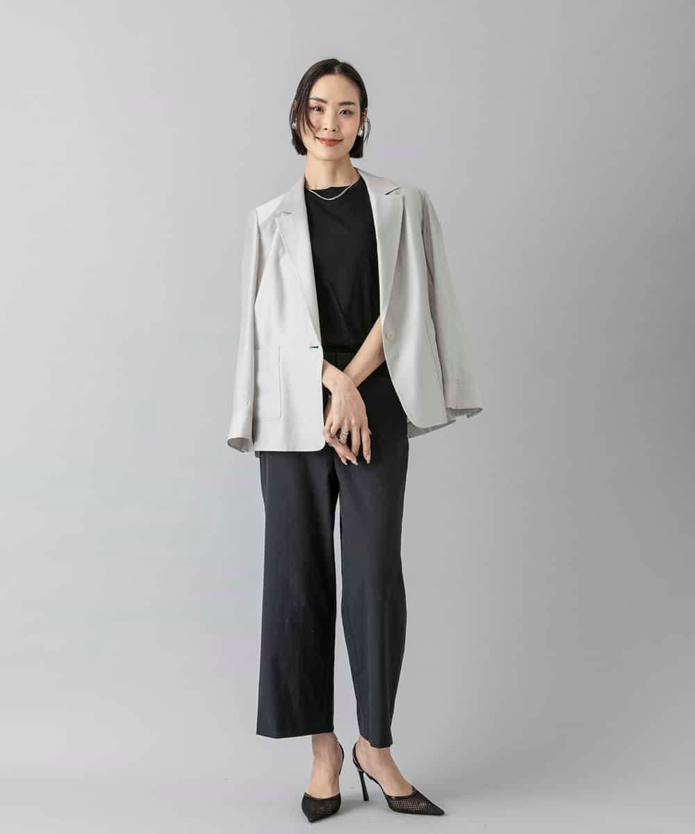 F6JGD21330 MICHEL KLEIN(小さいサイズ)(メゾン ドゥ サンク) [小さいサイズ]リラクシ―テーラードジャケット ブラウン
