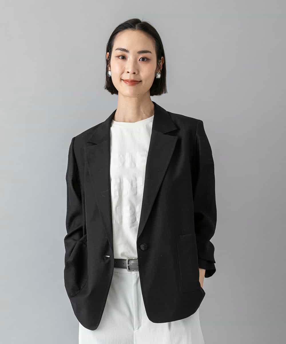 F6JGD21330 MICHEL KLEIN(小さいサイズ)(メゾン ドゥ サンク) [小さいサイズ]リラクシ―テーラードジャケット ブラウン