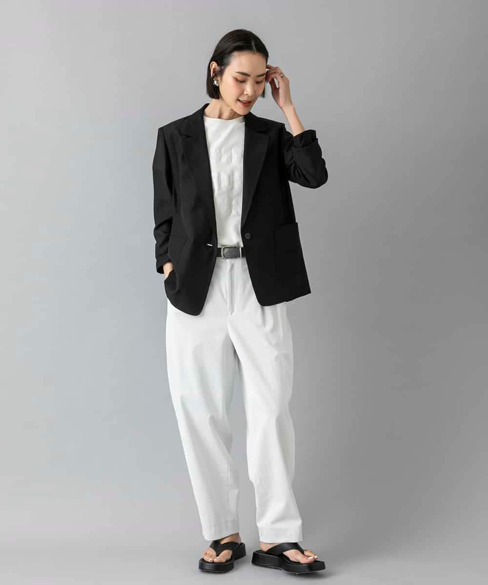 F6JGD21330 MICHEL KLEIN(小さいサイズ)(メゾン ドゥ サンク) [小さいサイズ]リラクシ―テーラードジャケット ブラウン