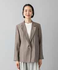 F6JGD21330 MICHEL KLEIN(小さいサイズ)(メゾン ドゥ サンク) [小さいサイズ]リラクシ―テーラードジャケット ブラウン