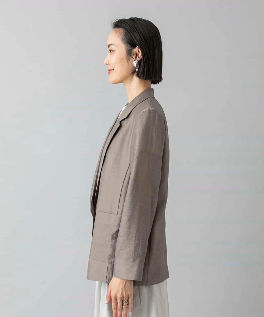 F6JGD21330 MICHEL KLEIN(小さいサイズ)(メゾン ドゥ サンク) [小さいサイズ]リラクシ―テーラードジャケット ブラウン