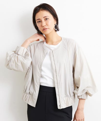 F6JGS37270 MICHEL KLEIN(小さいサイズ) [小さいサイズ]ノーカラーライトブルゾン