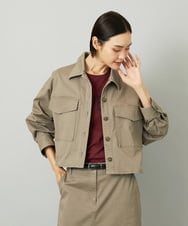 F6JJA30260 MICHEL KLEIN(小さいサイズ)(メゾン ドゥ サンク) [小さいサイズ][セットアップ対応]チノダブルポケットブルゾン カーキ