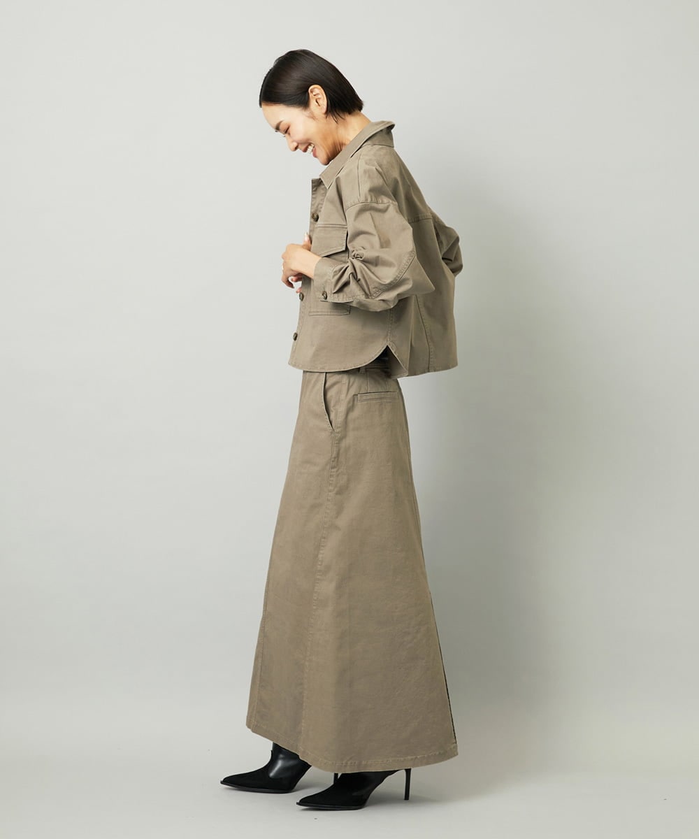 F6JJA30260 MICHEL KLEIN(小さいサイズ)(メゾン ドゥ サンク) [小さいサイズ][セットアップ対応]チノダブルポケットブルゾン カーキ