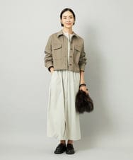 F6JJA30260 MICHEL KLEIN(小さいサイズ)(メゾン ドゥ サンク) [小さいサイズ][セットアップ対応]チノダブルポケットブルゾン カーキ