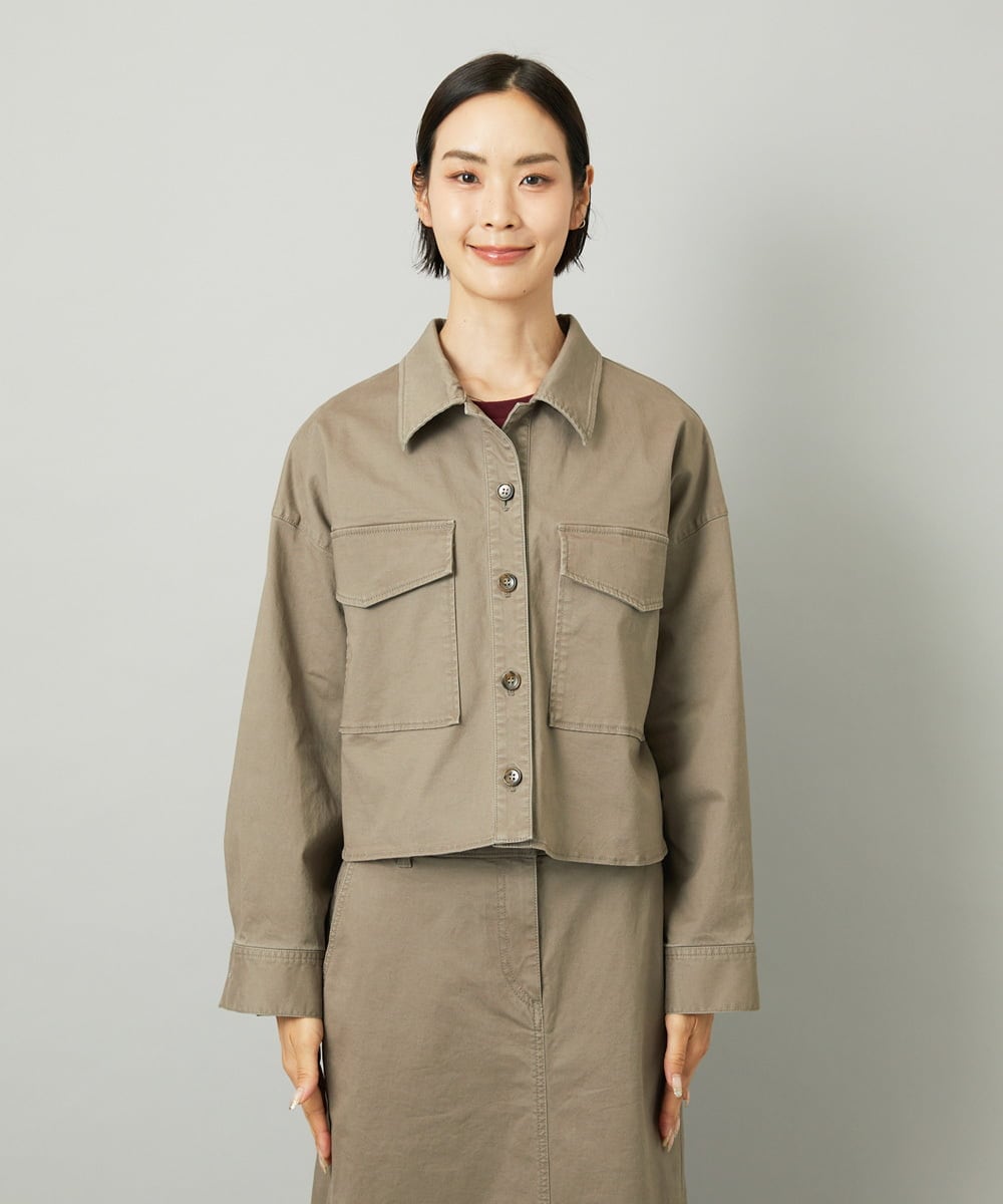 F6JJA30260 MICHEL KLEIN(小さいサイズ)(メゾン ドゥ サンク) [小さいサイズ][セットアップ対応]チノダブルポケットブルゾン カーキ