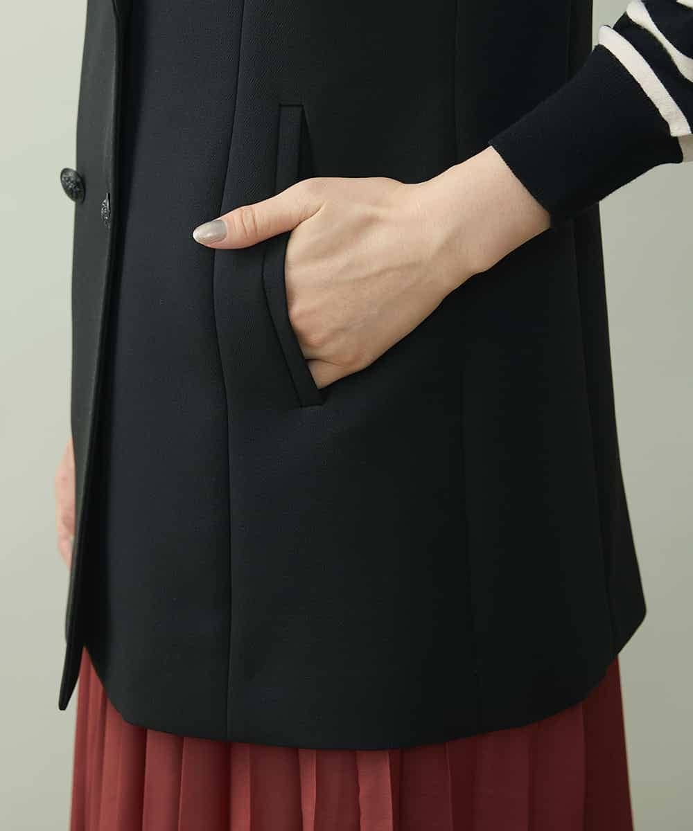 F6JJP17330 MICHEL KLEIN(小さいサイズ)(メゾン ドゥ サンク) [小さいサイズ]トリプルクロスロングジレ（セットアップ対応） ブラック(94)