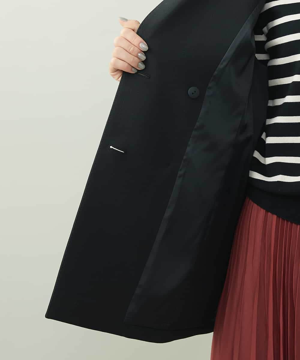 F6JJP17330 MICHEL KLEIN(小さいサイズ)(メゾン ドゥ サンク) [小さいサイズ]トリプルクロスロングジレ（セットアップ対応） ブラック(94)