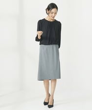 F6KAA01160 MICHEL KLEIN(小さいサイズ)(メゾン ドゥ サンク) [小さいサイズ]プリーツデザインブラウソー(インナーにおすすめ) オフホワイト