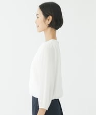 F6KAA01160 MICHEL KLEIN(小さいサイズ)(メゾン ドゥ サンク) [小さいサイズ]プリーツデザインブラウソー(インナーにおすすめ) オフホワイト
