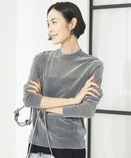 F6KAA24160 MICHEL KLEIN(小さいサイズ)(メゾン ドゥ サンク) [小さいサイズ]ナイロンチュールフロッキーカットソー ライトグレー