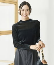 F6KAA24160 MICHEL KLEIN(小さいサイズ)(メゾン ドゥ サンク) [小さいサイズ]ナイロンチュールフロッキーカットソー ブラックラメ