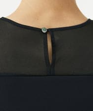 F6KAA31170 MICHEL KLEIN(小さいサイズ)(メゾン ドゥ サンク) [小さいサイズ]シアー切り替えカットソー ブラック
