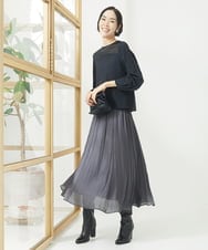 F6KAA31170 MICHEL KLEIN(小さいサイズ)(メゾン ドゥ サンク) [小さいサイズ]シアー切り替えカットソー ブラック