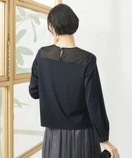 F6KAA31170 MICHEL KLEIN(小さいサイズ)(メゾン ドゥ サンク) [小さいサイズ]シアー切り替えカットソー ブラック