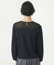 F6KAA31170 MICHEL KLEIN(小さいサイズ)(メゾン ドゥ サンク) [小さいサイズ]シアー切り替えカットソー ブラック