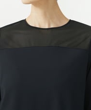 F6KAA31170 MICHEL KLEIN(小さいサイズ)(メゾン ドゥ サンク) [小さいサイズ]シアー切り替えカットソー ブラック
