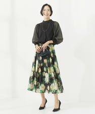 F6KAA32170 MICHEL KLEIN(小さいサイズ)(メゾン ドゥ サンク) [小さいサイズ]異素材ボリュームスリーブカットソー オフホワイト