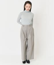 F6KAA34150 MICHEL KLEIN(小さいサイズ)(メゾン ドゥ サンク) [小さいサイズ]カシミヤ混ハイネックカットソー(レイヤードにおすすめ) ライトグレー