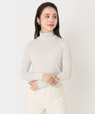 F6KAA34150 MICHEL KLEIN(小さいサイズ)(メゾン ドゥ サンク) [小さいサイズ]カシミヤ混ハイネックカットソー(レイヤードにおすすめ) ライトグレー