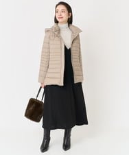 F6KAA34150 MICHEL KLEIN(小さいサイズ)(メゾン ドゥ サンク) [小さいサイズ]カシミヤ混ハイネックカットソー(レイヤードにおすすめ) ライトグレー