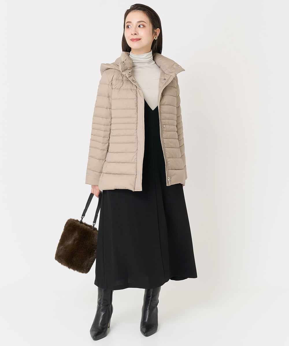 F6KAA34150 MICHEL KLEIN(小さいサイズ)(メゾン ドゥ サンク) [小さいサイズ]カシミヤ混ハイネックカットソー(レイヤードにおすすめ) ライトグレー