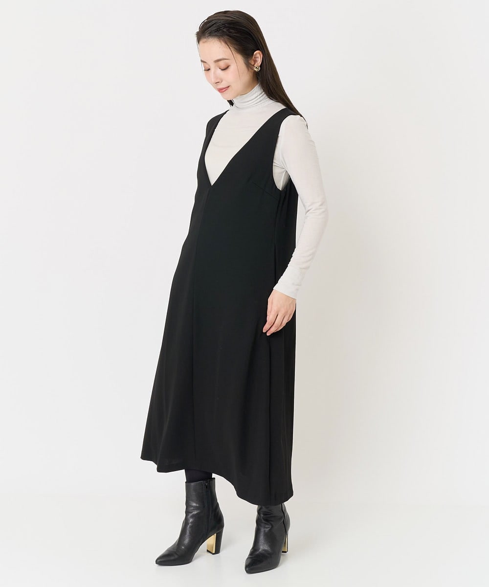F6KAA34150 MICHEL KLEIN(小さいサイズ)(メゾン ドゥ サンク) [小さいサイズ]カシミヤ混ハイネックカットソー(レイヤードにおすすめ) ライトグレー