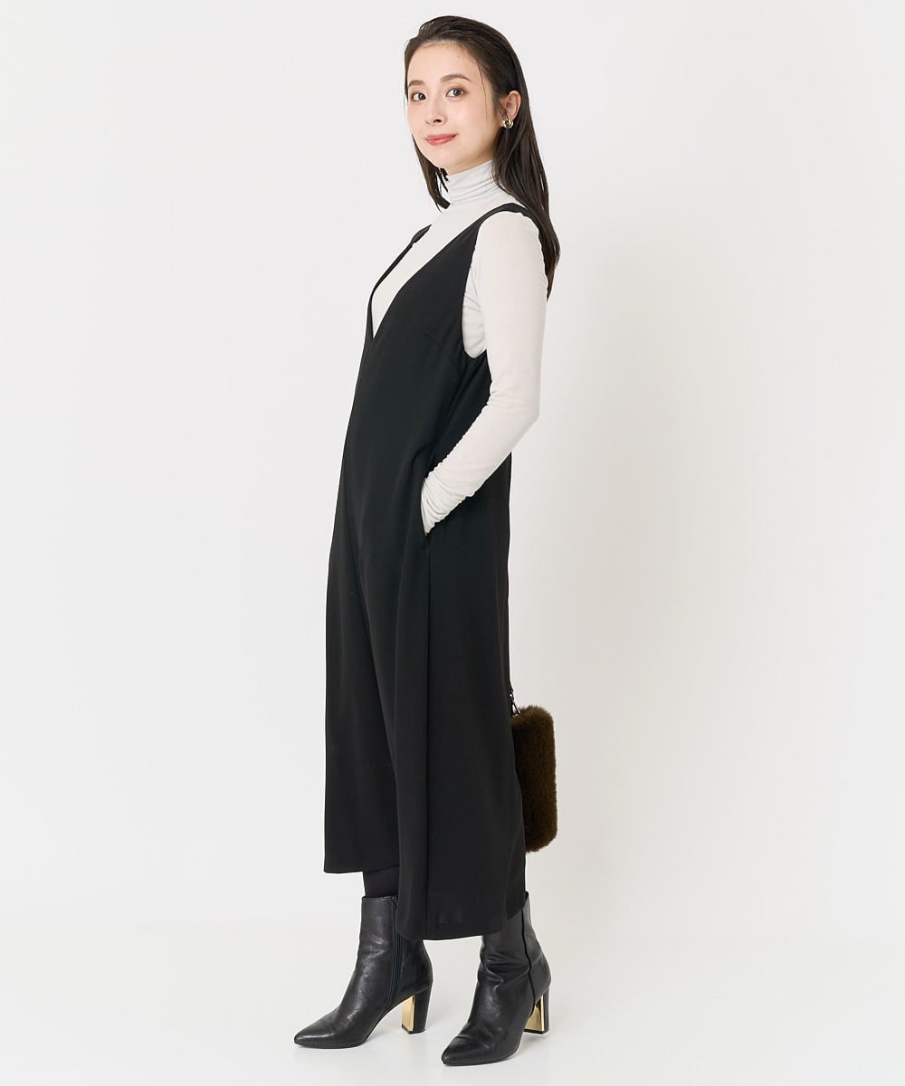 F6KAA34150 MICHEL KLEIN(小さいサイズ)(メゾン ドゥ サンク) [小さいサイズ]カシミヤ混ハイネックカットソー(レイヤードにおすすめ) ライトグレー