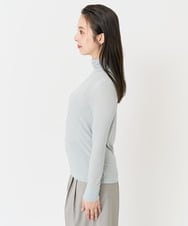 F6KAA34150 MICHEL KLEIN(小さいサイズ)(メゾン ドゥ サンク) [小さいサイズ]カシミヤ混ハイネックカットソー(レイヤードにおすすめ) ライトグレー