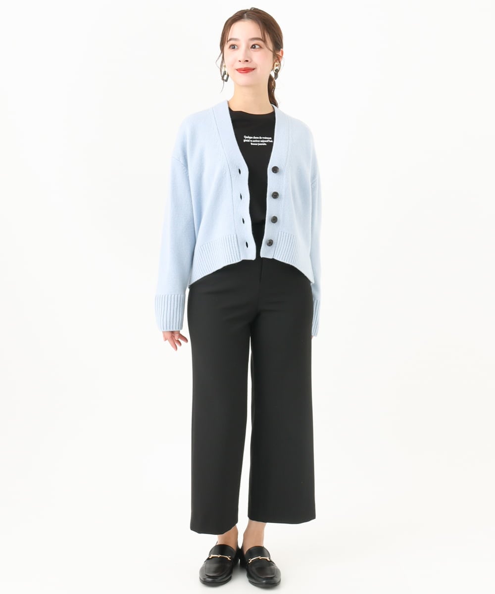 F6KAA40150 MICHEL KLEIN(小さいサイズ)(メゾン ドゥ サンク) [小さいサイズ]ロングスリーブロゴTシャツ ベージュ