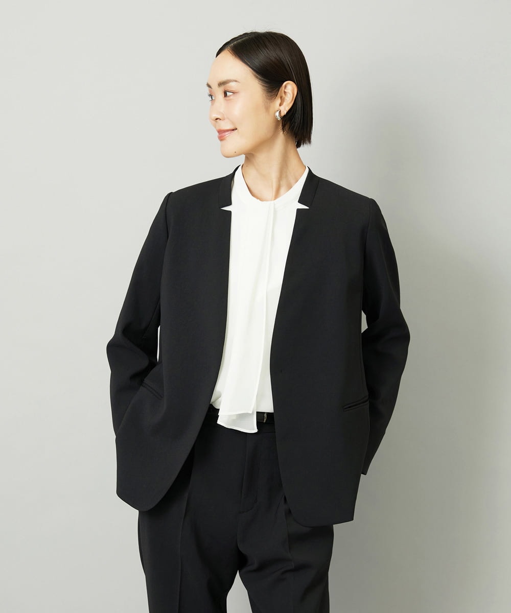 F6KAD02170 MICHEL KLEIN(小さいサイズ)(メゾン ドゥ サンク) [小さいサイズ]ボウタイ付き2WAYブラウソ― ホワイト