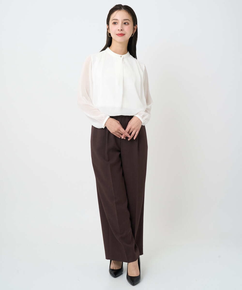 F6KAD02170 MICHEL KLEIN(小さいサイズ)(メゾン ドゥ サンク) [小さいサイズ]ボウタイ付き2WAYブラウソ― ホワイト