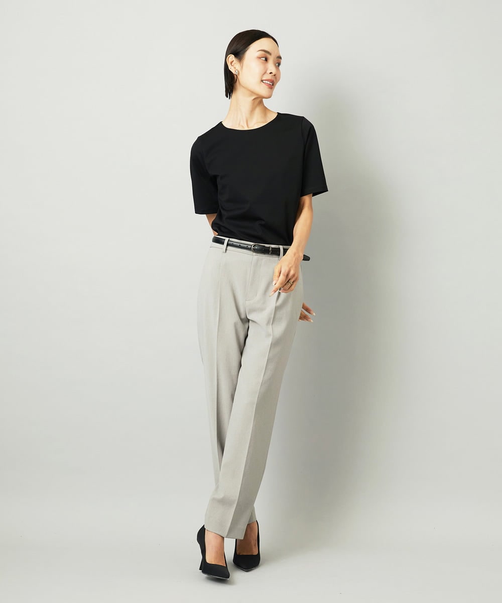 F6KAD15150 MICHEL KLEIN(小さいサイズ)(メゾン ドゥ サンク) [小さいサイズ]クリーンフォルムTシャツ ブラック