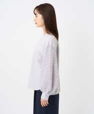 F6KAD18190 MICHEL KLEIN(小さいサイズ)(メゾン ドゥ サンク) [小さいサイズ]パフスリーブ異素材カットソー ライトグレー