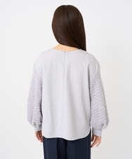 F6KAD18190 MICHEL KLEIN(小さいサイズ)(メゾン ドゥ サンク) [小さいサイズ]パフスリーブ異素材カットソー ライトグレー