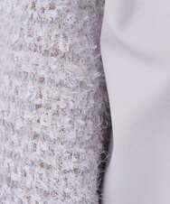 F6KAD18190 MICHEL KLEIN(小さいサイズ)(メゾン ドゥ サンク) [小さいサイズ]パフスリーブ異素材カットソー ライトグレー